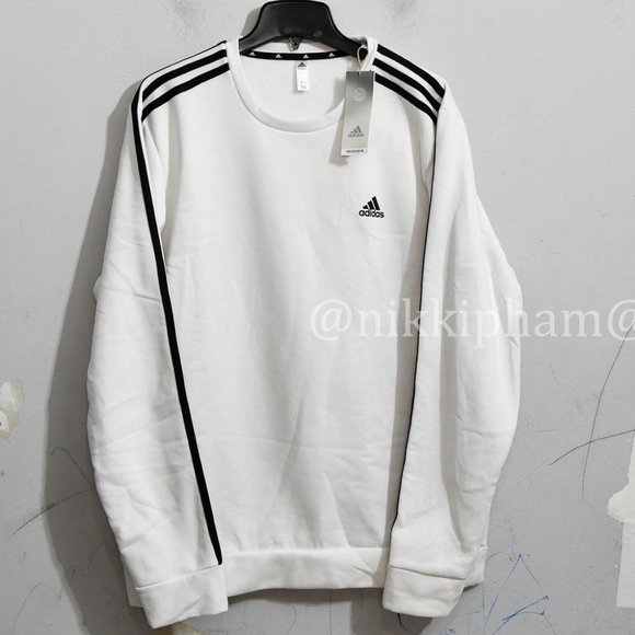 adidas Men’s Crew Neck Sweatshirt  in white - Picture 2 of 5